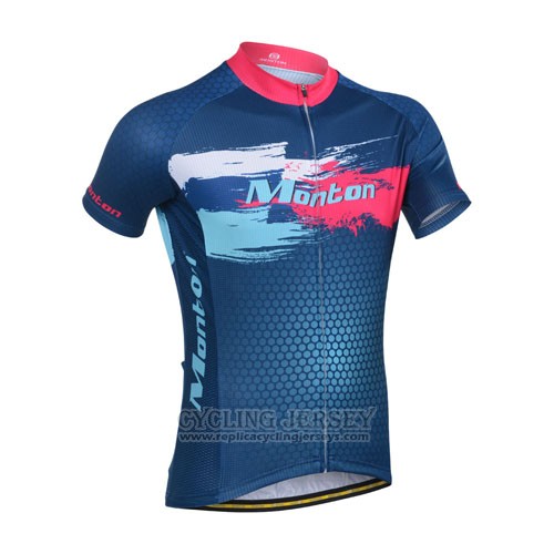 2014 Cycling Jersey Monton Red and Blue Short Sleeve and Bib Short