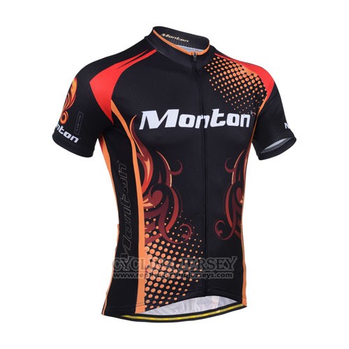 2014 Cycling Jersey Monton Red and Orange Short Sleeve and Bib Short
