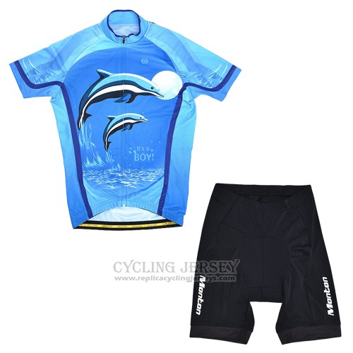 2014 Cycling Jersey Monton Sky Blue Short Sleeve and Bib Short