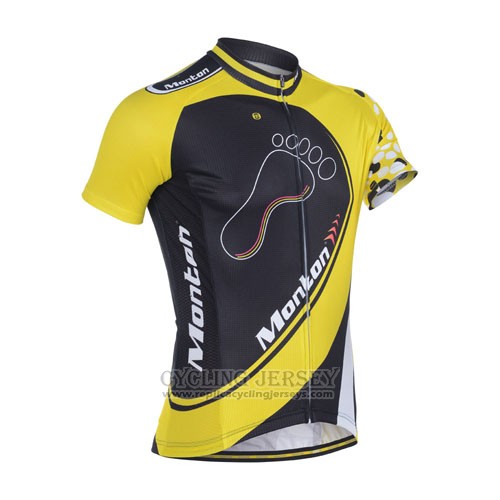 2014 Cycling Jersey Monton Yellow and Black Short Sleeve and Bib Short