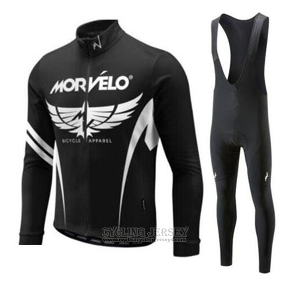 2018 Cycling Jersey Morvelo Black White Short Sleeve and Bib Short