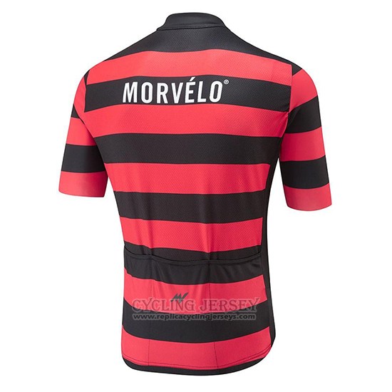 2018 Cycling Jersey Morvelo Black and Red Short Sleeve and Bib Short