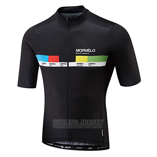 2018 Cycling Jersey Morvelo Black and Yellow Short Sleeve and Bib Short