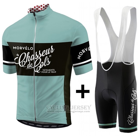 2018 Cycling Jersey Morvelo Green and Black Short Sleeve and Bib Short