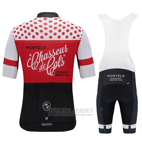 2018 Cycling Jersey Morvelo Red and Black Short Sleeve and Bib Short