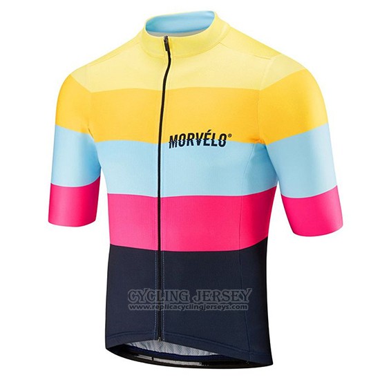 2019 Cycling Clothing Morvelo Yellow Pink Black Short Sleeve and Overalls