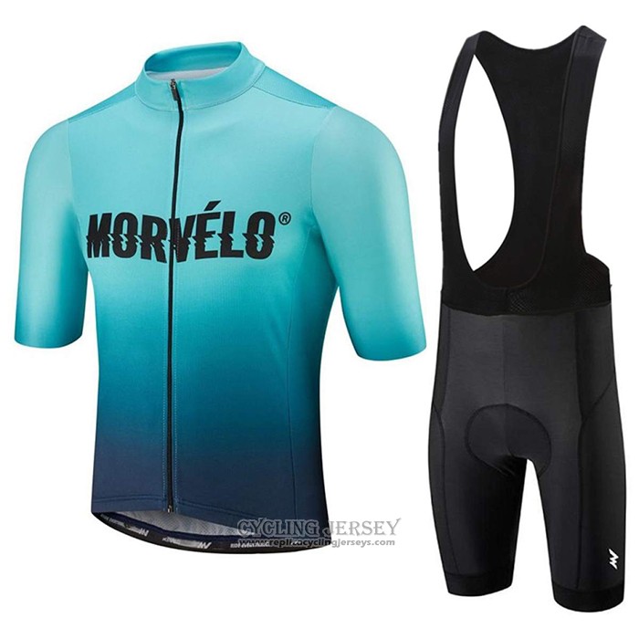 2020 Cycling Jersey Morvelo Light Blue Short Sleeve And Bib Short