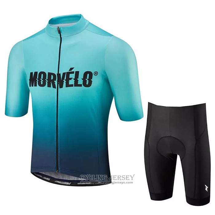 2020 Cycling Jersey Morvelo Light Blue Short Sleeve And Bib Short