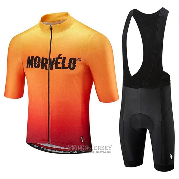 2020 Cycling Jersey Morvelo Orange Short Sleeve And Bib Short