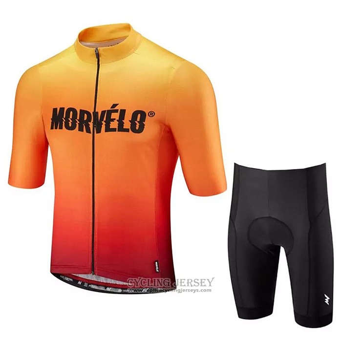 2020 Cycling Jersey Morvelo Orange Short Sleeve And Bib Short