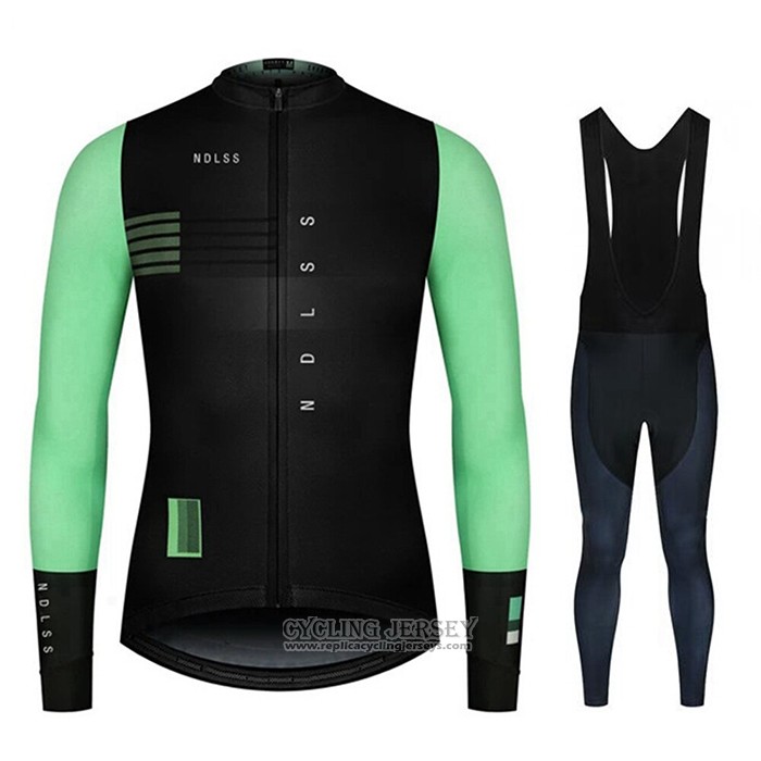 2020 Cycling Jersey NDLSS Black Green Long Sleeve And Bib Tight