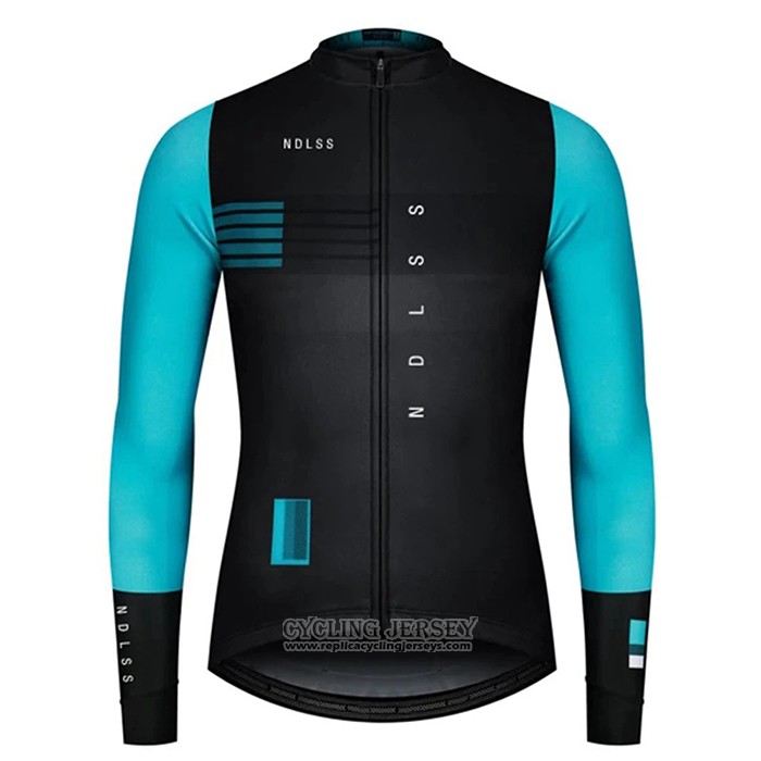 2020 Cycling Jersey NDLSS Black Light Blue Long Sleeve And Bib Tight