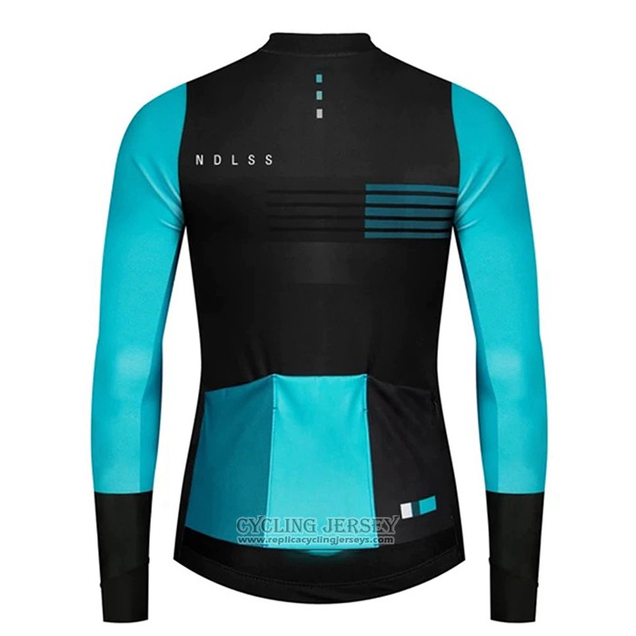 2020 Cycling Jersey NDLSS Black Light Blue Long Sleeve And Bib Tight