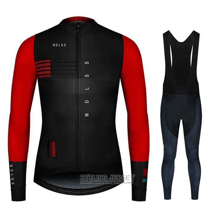 2020 Cycling Jersey NDLSS Black Red Long Sleeve And Bib Tight