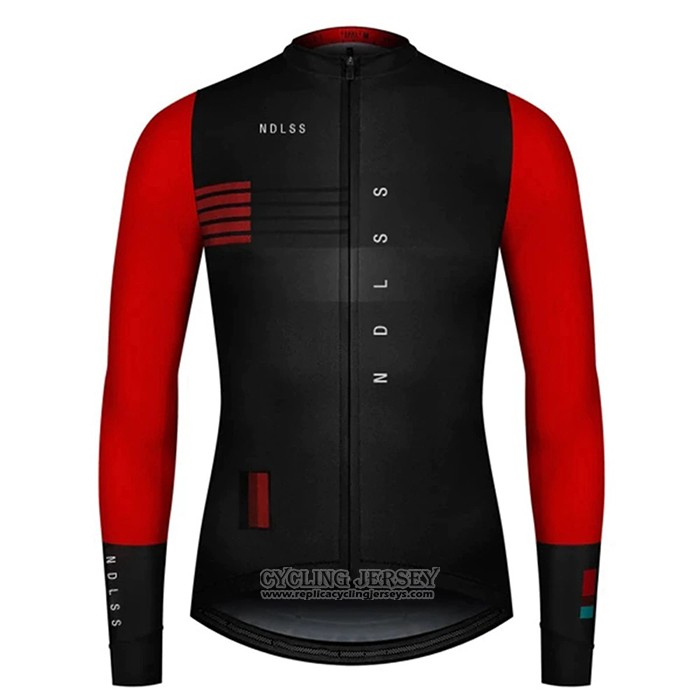 2020 Cycling Jersey NDLSS Black Red Long Sleeve And Bib Tight