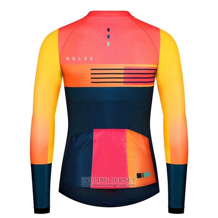 2020 Cycling Jersey NDLSS Blue Yellow Long Sleeve And Bib Tight