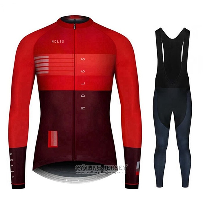 2020 Cycling Jersey NDLSS Dark Red Long Sleeve And Bib Tight