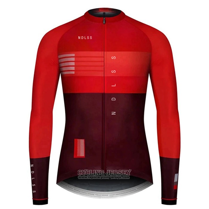 2020 Cycling Jersey NDLSS Dark Red Long Sleeve And Bib Tight