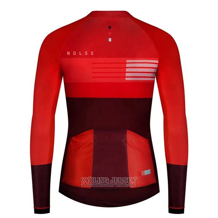 2020 Cycling Jersey NDLSS Dark Red Long Sleeve And Bib Tight