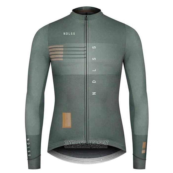 2020 Cycling Jersey NDLSS Gray Long Sleeve And Bib Tight
