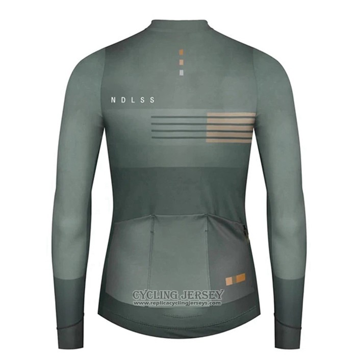 2020 Cycling Jersey NDLSS Gray Long Sleeve And Bib Tight