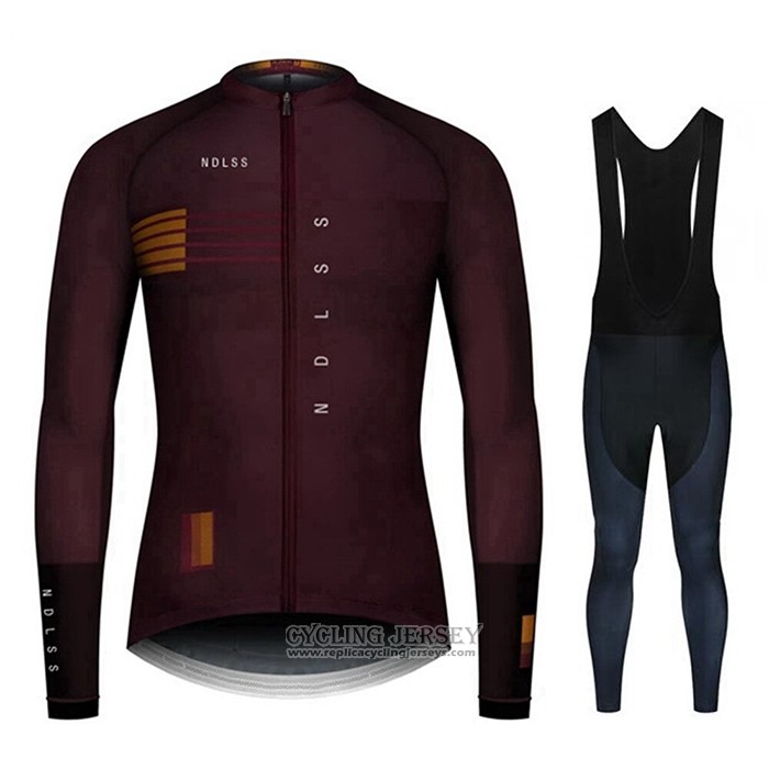 2020 Cycling Jersey NDLSS Marron Red Long Sleeve And Bib Tight