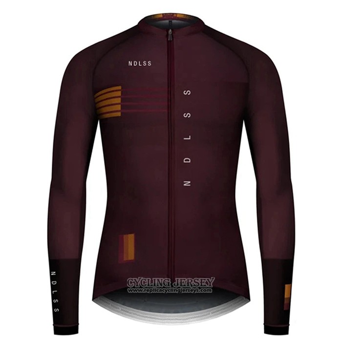2020 Cycling Jersey NDLSS Marron Red Long Sleeve And Bib Tight