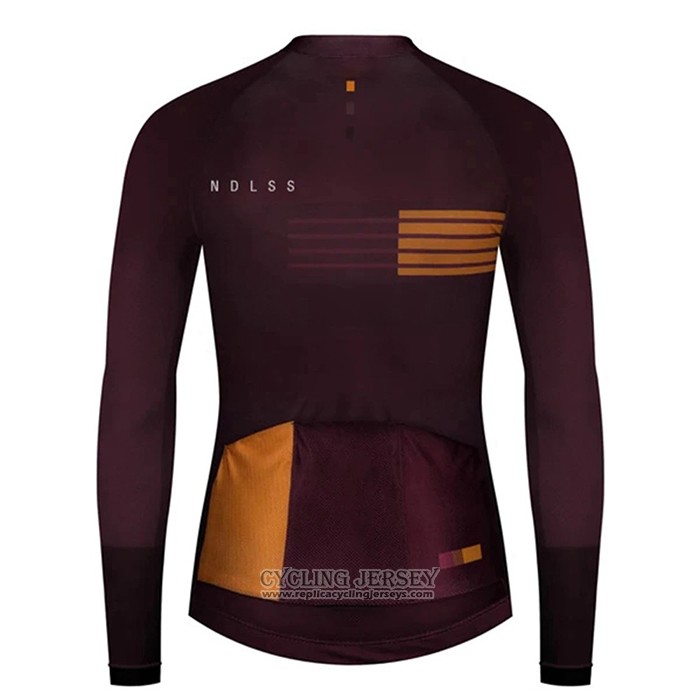 2020 Cycling Jersey NDLSS Marron Red Long Sleeve And Bib Tight