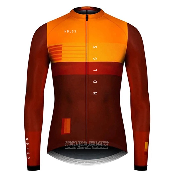 2020 Cycling Jersey NDLSS Marron Yellow Long Sleeve And Bib Tight