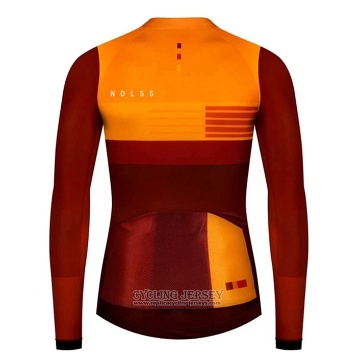 2020 Cycling Jersey NDLSS Marron Yellow Long Sleeve And Bib Tight