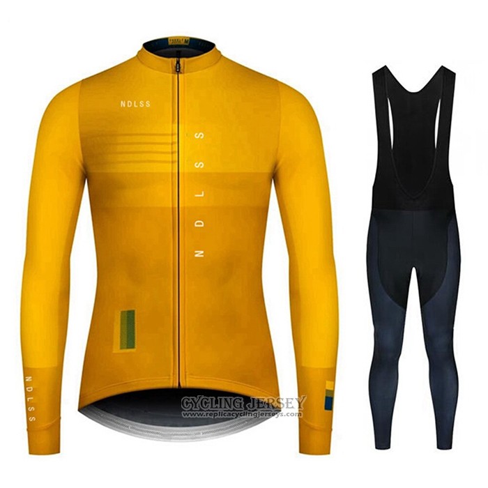 2020 Cycling Jersey NDLSS Yellow Long Sleeve And Bib Tight