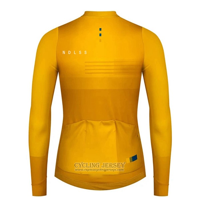 2020 Cycling Jersey NDLSS Yellow Long Sleeve And Bib Tight