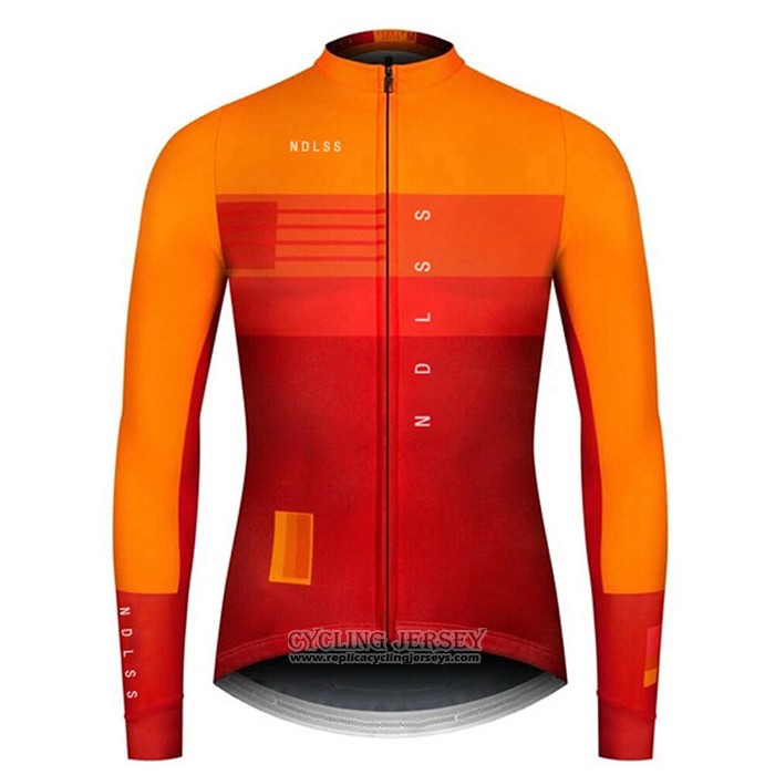 2020 Cycling Jersey NDLSS Yellow Orange Long Sleeve And Bib Tight