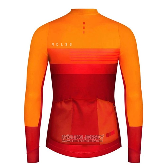 2020 Cycling Jersey NDLSS Yellow Orange Long Sleeve And Bib Tight