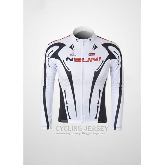 2010 Cycling Jersey Nalini Black and White Long Sleeve and Bib Tight
