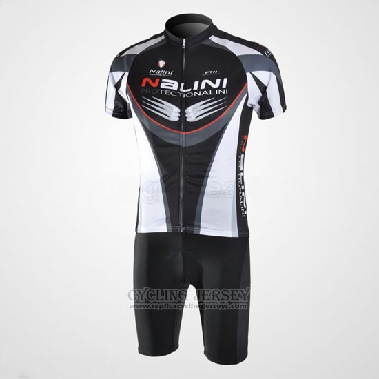 2010 Cycling Jersey Nalini Black and White Short Sleeve and Bib Short