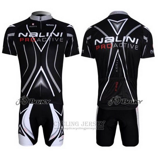 2012 Cycling Jersey Nalini Black Short Sleeve and Bib Short