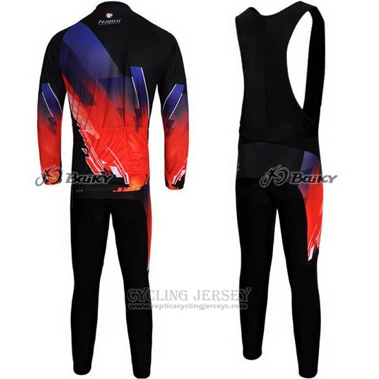 2012 Cycling Jersey Nalini Red and Black Long Sleeve and Bib Tight