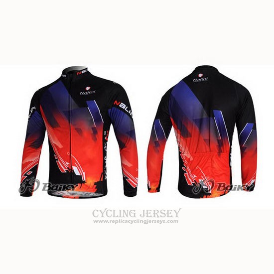 2012 Cycling Jersey Nalini Red and Black Long Sleeve and Bib Tight