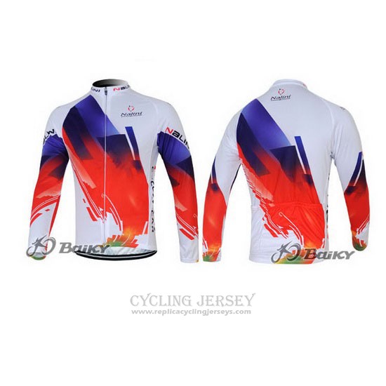 2012 Cycling Jersey Nalini Red and White Long Sleeve and Bib Tight