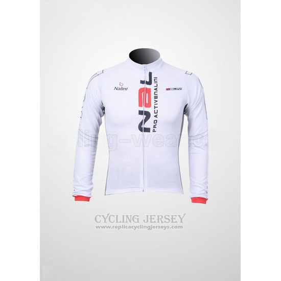 2012 Cycling Jersey Nalini White and Black Long Sleeve and Bib Tight