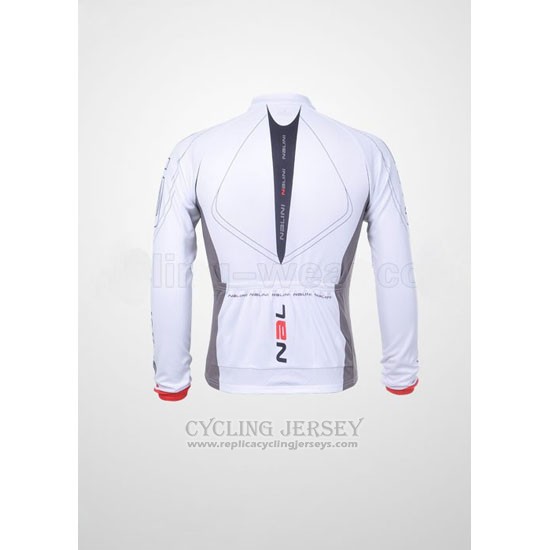 2012 Cycling Jersey Nalini White and Black Long Sleeve and Bib Tight