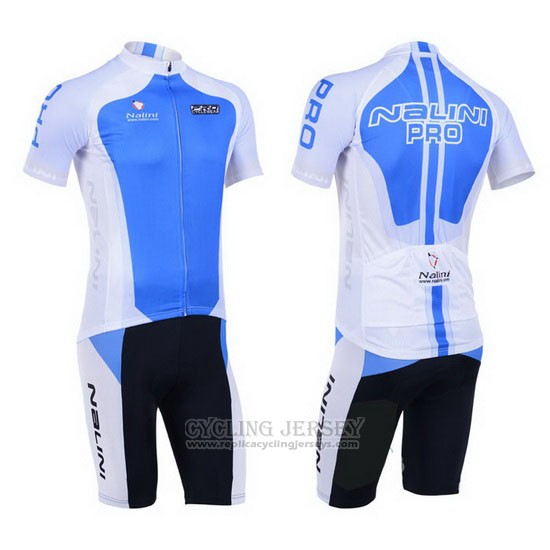 2013 Cycling Jersey Nalini Sky Bluee and White Short Sleeve and Bib Short