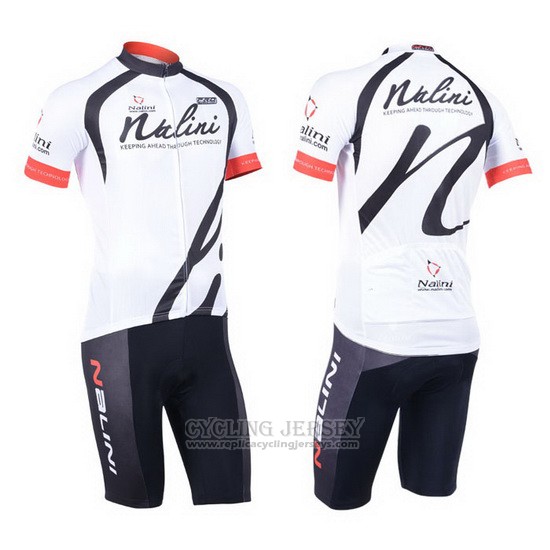 2013 Cycling Jersey Nalini White Short Sleeve and Bib Short