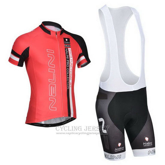 2014 Cycling Jersey Nalini Black and Red Short Sleeve and Bib Short