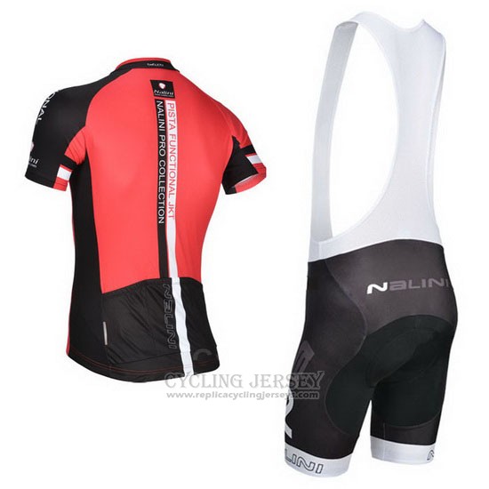 2014 Cycling Jersey Nalini Black and Red Short Sleeve and Bib Short
