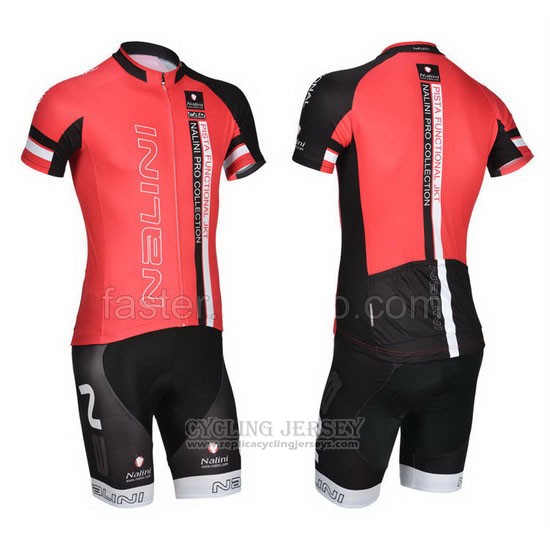 2014 Cycling Jersey Nalini Black and Red Short Sleeve and Bib Short