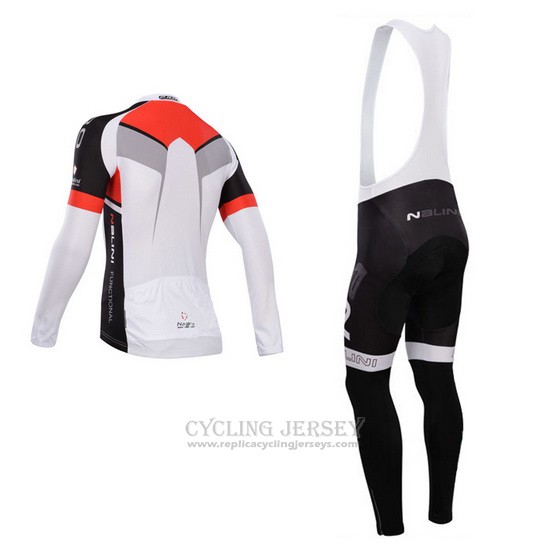 2014 Cycling Jersey Nalini Black and White Long Sleeve and Bib Tight