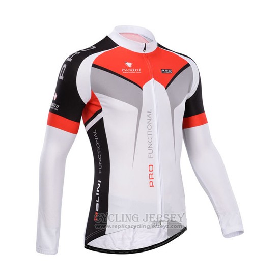 2014 Cycling Jersey Nalini Black and White Long Sleeve and Bib Tight
