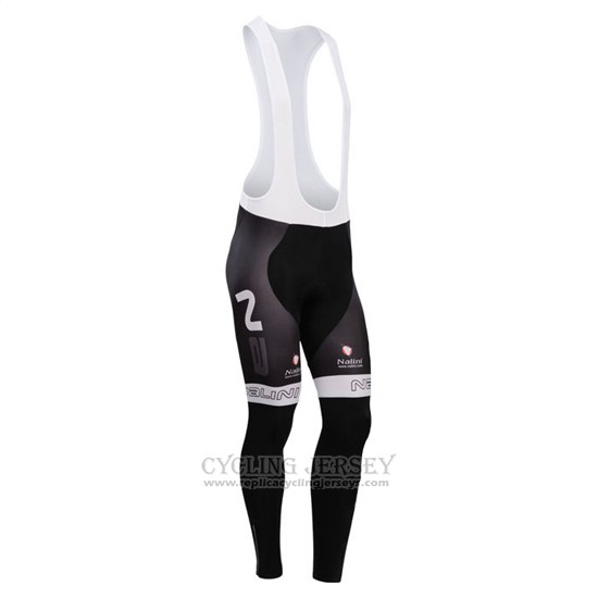 2014 Cycling Jersey Nalini Black and White Long Sleeve and Bib Tight